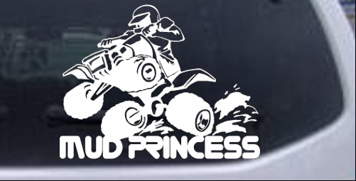 Mud Princess 4 Wheeler Off Road car-window-decals-stickers
