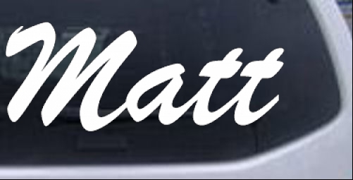 Matt Names car-window-decals-stickers
