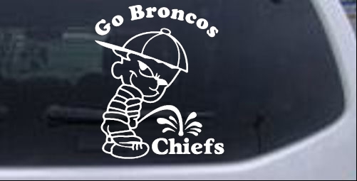 Go Broncos Pee On Chiefs Pee Ons car-window-decals-stickers
