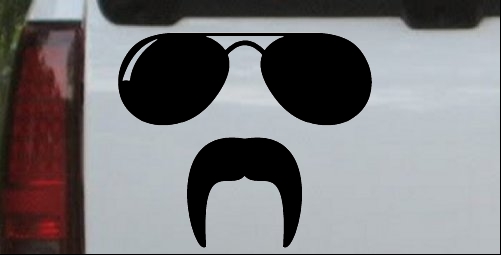 Sunglasses Fu Manchu Mustache