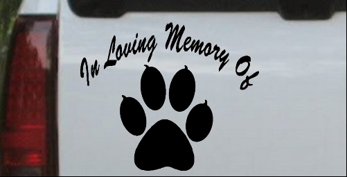 In Loving Memory Of Dog Paw