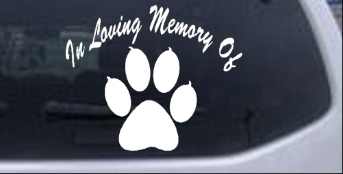 In Loving Memory Of Dog Paw Animals car-window-decals-stickers