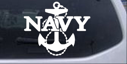 Navy With Anchor Military car-window-decals-stickers