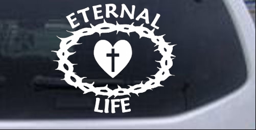 Eternal Life Crown Of Thorns Christian car-window-decals-stickers