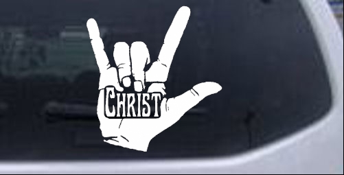 I Love Christ Hand Gesture Christian car-window-decals-stickers