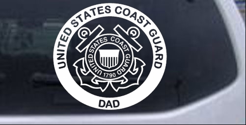 United States Coast Guard Dad Military car-window-decals-stickers