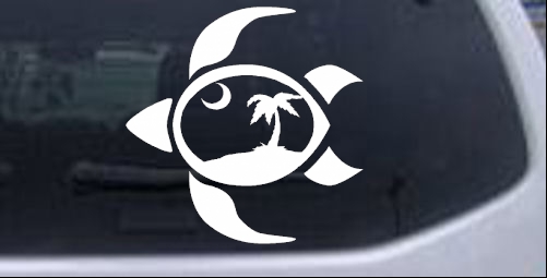 Sea Turtle Palmetto Palm Tree Moon Animals car-window-decals-stickers