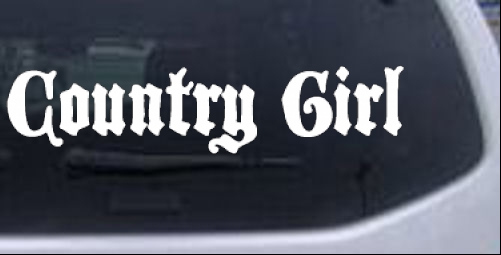 Country Girl Black Castle Font Girlie car-window-decals-stickers