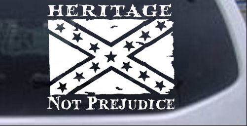 Heritage Not Prejudice Confederate Flag Country car-window-decals-stickers