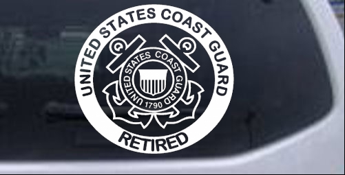 United States Coast Guard Retired Military car-window-decals-stickers