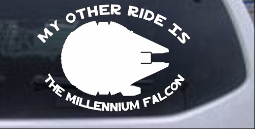 My Other Ride Is The Millennium Falcon Funny car-window-decals-stickers