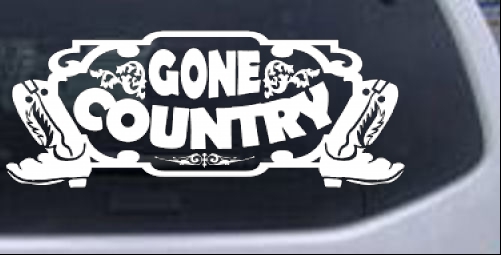 Gone Country With Boots Country car-window-decals-stickers