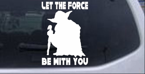 Yoda Let The Force Be With You Other car-window-decals-stickers