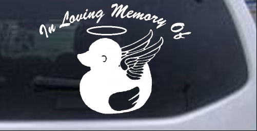 In Loving Memory Of Duck Angel Animals car-window-decals-stickers