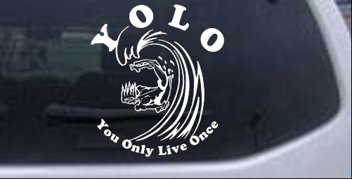YOLO You Only Live Once Surfing Sports car-window-decals-stickers