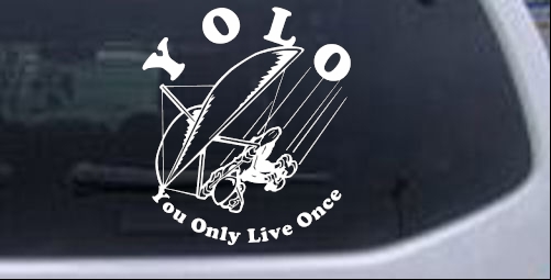 YOLO You Only Live Once Hangglider Sports car-window-decals-stickers