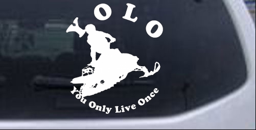 YOLO You Only Live Once Snowmobile Sports car-window-decals-stickers