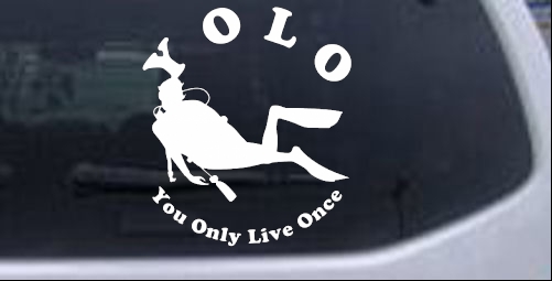 YOLO You Only Live Once Skuba Diving Sports car-window-decals-stickers