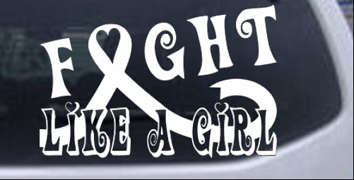 Fight Like a Girl Breast Cancer Girlie car-window-decals-stickers