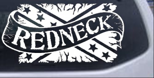 Redneck Banner Rebel Flag Country car-window-decals-stickers