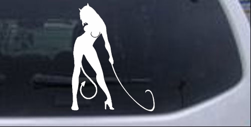 Devil Girl With Whip Sexy car-window-decals-stickers
