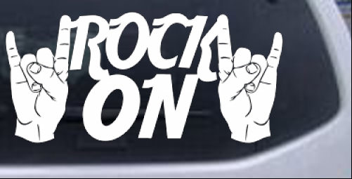 Rock On With Hands Music car-window-decals-stickers