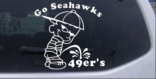 Go Seahawks Pee On 49ers Pee Ons car-window-decals-stickers