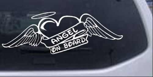 Angel On Board With Wings And Halo Christian car-window-decals-stickers
