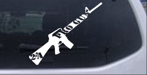 Pro Gun 2nd Amendment Riffel Hunting And Fishing car-window-decals-stickers
