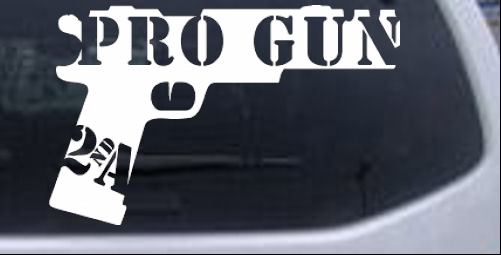 Pro Gun 2nd Amendment Hand Gun Hunting And Fishing car-window-decals-stickers