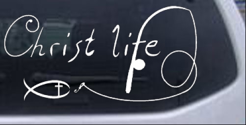 christian Christ Life Fish Christian car-window-decals-stickers