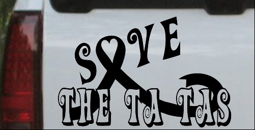 Save The Ta Tas Breast cancer ribbon