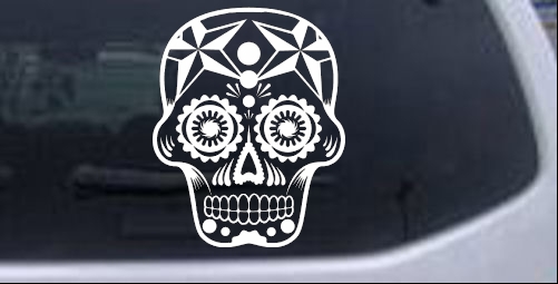 Tattoo Sugar Skull Nautical Star Skulls car-window-decals-stickers