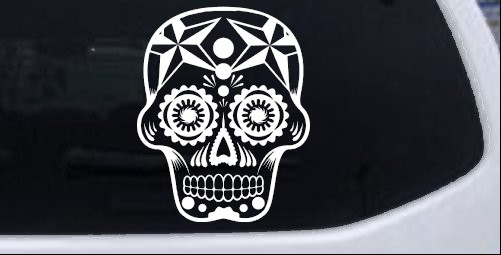 Tattoo Sugar Skull Nautical Star Skulls car-window-decals-stickers