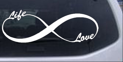 Infinity Symbol Life And Love Girlie car-window-decals-stickers