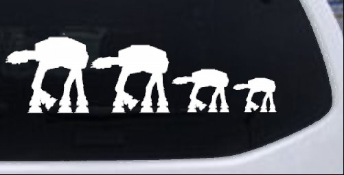 AT AT Star Wars Stick Family Sci Fi car-window-decals-stickers