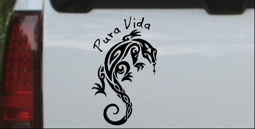 Tribal Iguana Pura Vita Text