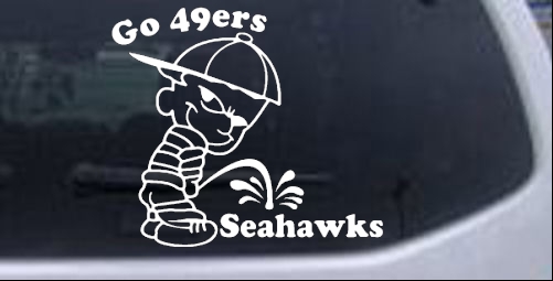 Go 49ers Pee On Seahawks Pee Ons car-window-decals-stickers