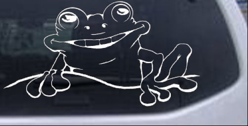 Very Happy Frog Animals car-window-decals-stickers