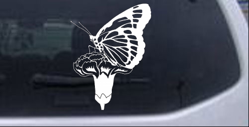 Butterfly On Small Flower Butterflies car-window-decals-stickers