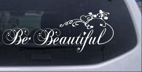 Be Beautiful Swirl Girlie car-window-decals-stickers