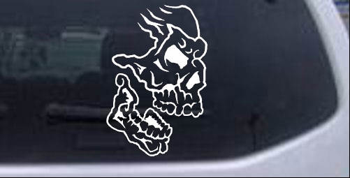Skull Face Side View Skulls car-window-decals-stickers