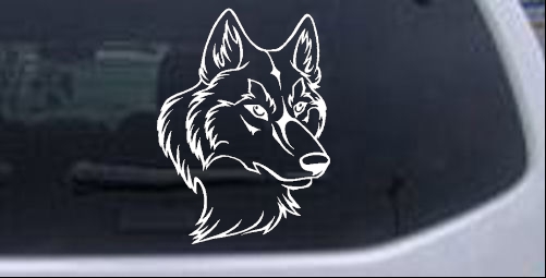 Wolf Head Looking Right Animals car-window-decals-stickers