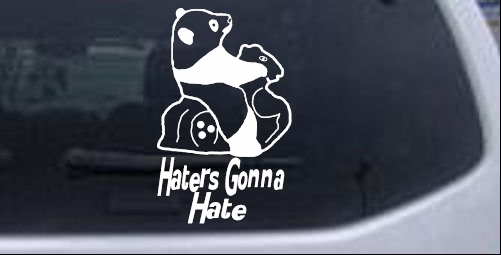 Haters Gonna Hate Panda Funny car-window-decals-stickers