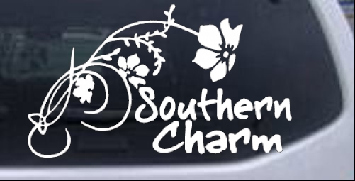 Southern Charm Flower Swirl Country car-window-decals-stickers