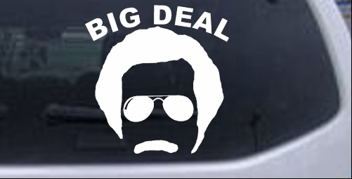 Big Deal Hair And Mustache Funny car-window-decals-stickers