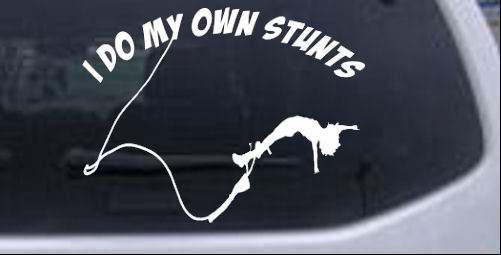 I Do My Own Stunts Bungee Jump Sports car-window-decals-stickers