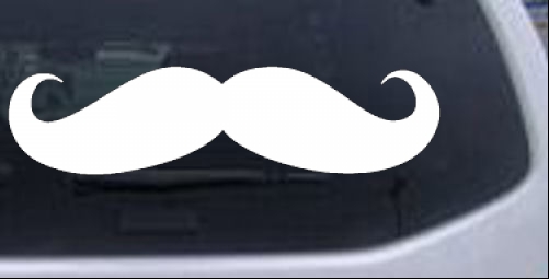 Handlebar Mustache Funny car-window-decals-stickers