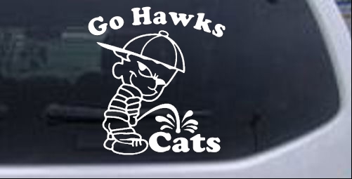 Go Hawks Pee On Cats Pee Ons car-window-decals-stickers
