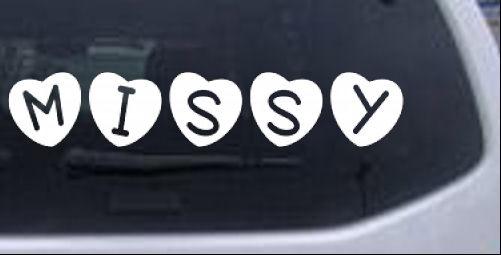 Missy Hearts Names car-window-decals-stickers